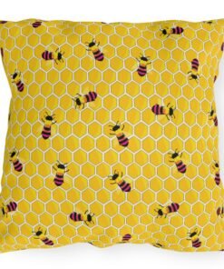 Honeycomb Rainbow Bee Indoor Outdoor Couch Throw Pillow